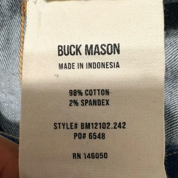 Men’s Buck Mason JAPANESE DENIM FORD STANDARD JEAN Classic Blue Denim 38/31 - Picture 6 of 14